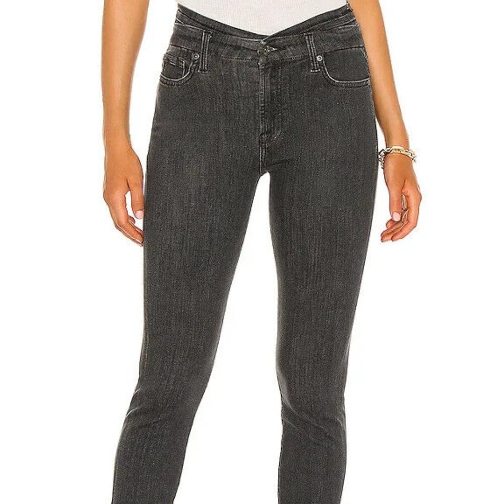 NWT! $218 7 FOR ALL MANKIND Women's High Waist Skinny Trixie Black Jeans